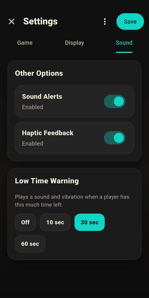 1Chess Clock的声音设置页面